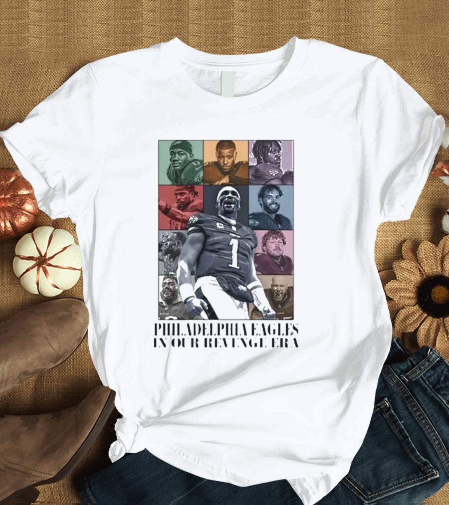 Philadelphia Eagles Revenge Era NFL Quarterbacks and Players Collage T-Shirt