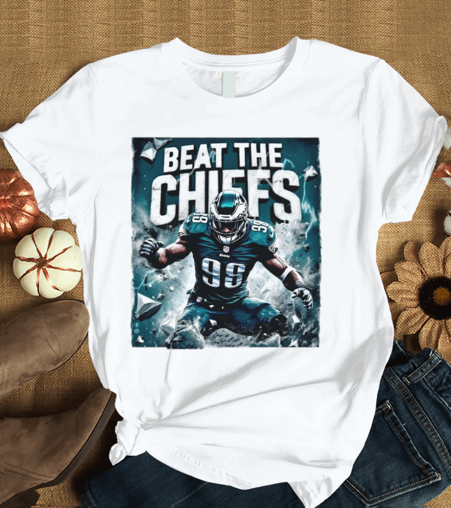 Beat the Chiefs Philadelphia Eagles Jalen Carter 96 T-Shirt