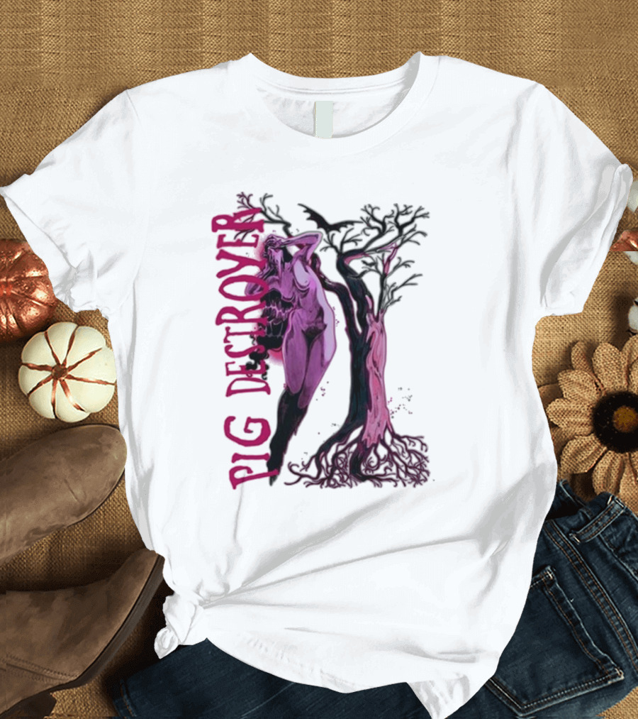 Pig Destroyer The Depths Sinister Pink Woman Abstract Tree T-Shirt