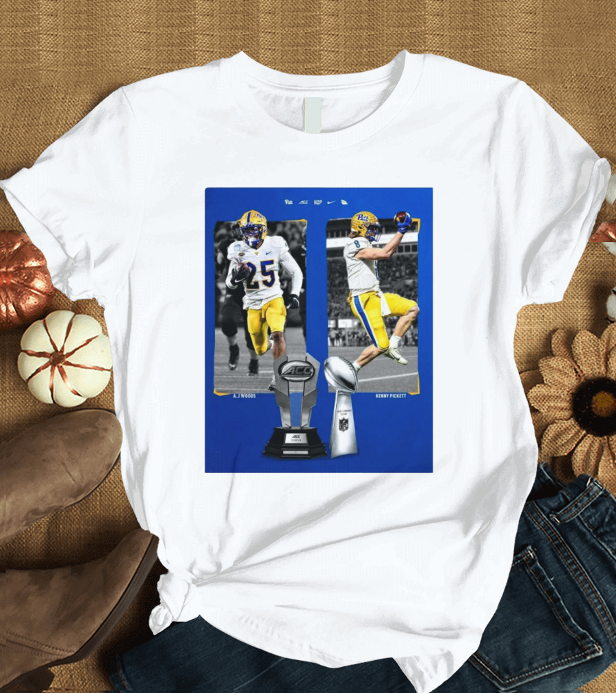 Pitt Panthers A.J. Woods Kenny Pickett ACC and Super Bowl Champions T-Shirt