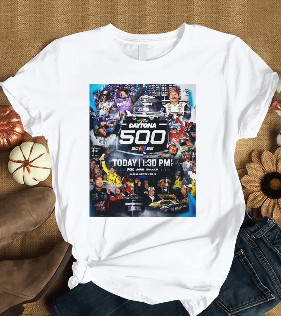 Daytona 500 February 16 2025 The Biggest Stars on the Biggest Stage NASCAR Race Event Fox MRN SiriusXM T-Shirt