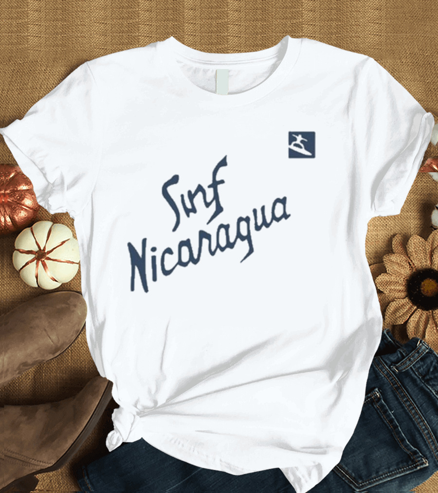 Real Genius Surf Nicaragua Surfboard Icon T-Shirt