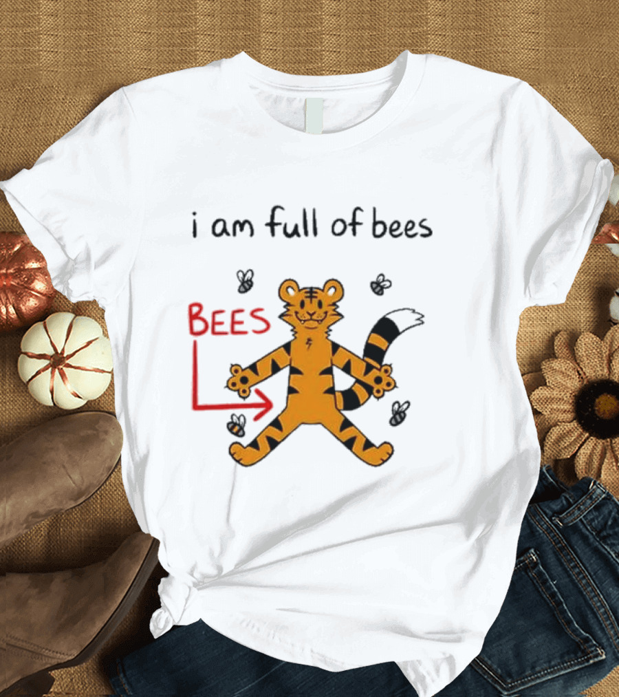 Prism Paws Tiger Bees Humor Graphic T-Shirt
