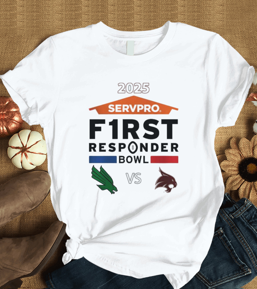 Servpro First Responder Bowl 2025 North Texas Mean Green vs Texas State Bobcats January 3 Dallas Texas Matchup T-Shirt