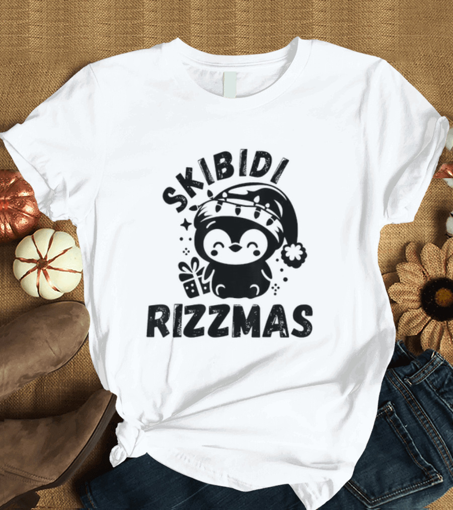 Love Skibidi Rizzmas Christmas Penguin T-Shirt