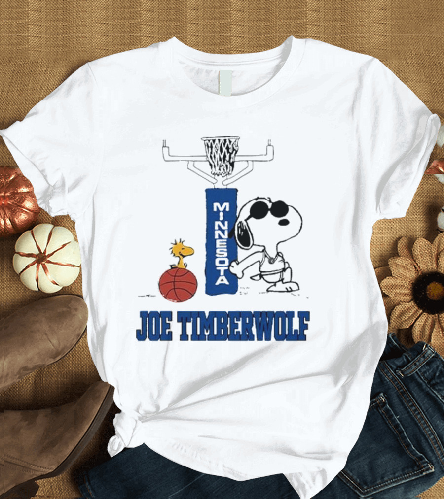 Snoopy Joe Cool Minnesota Timberwolf Basketball T-Shirt