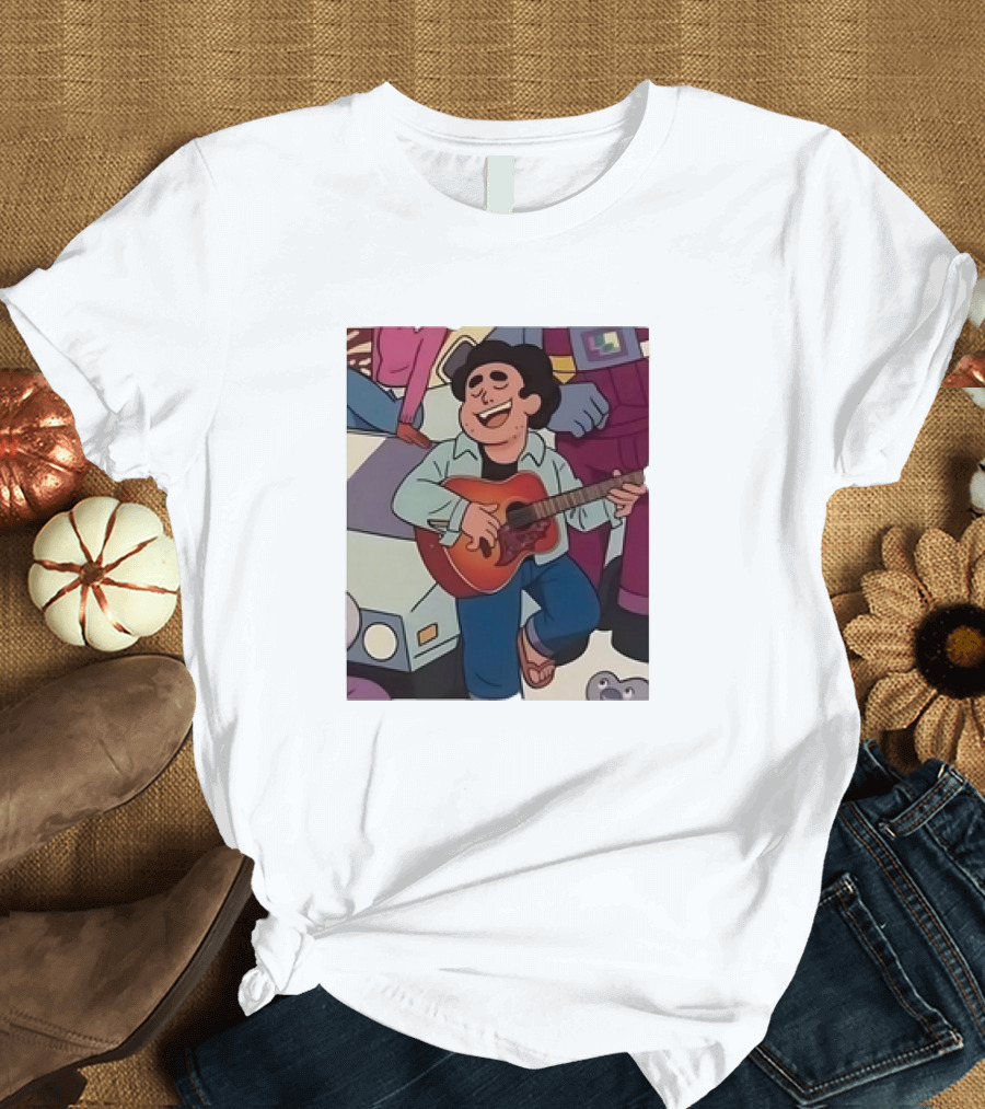 Steven's Journey Growing Up with Guitar and Crystal Gems Adventures T-Shirt