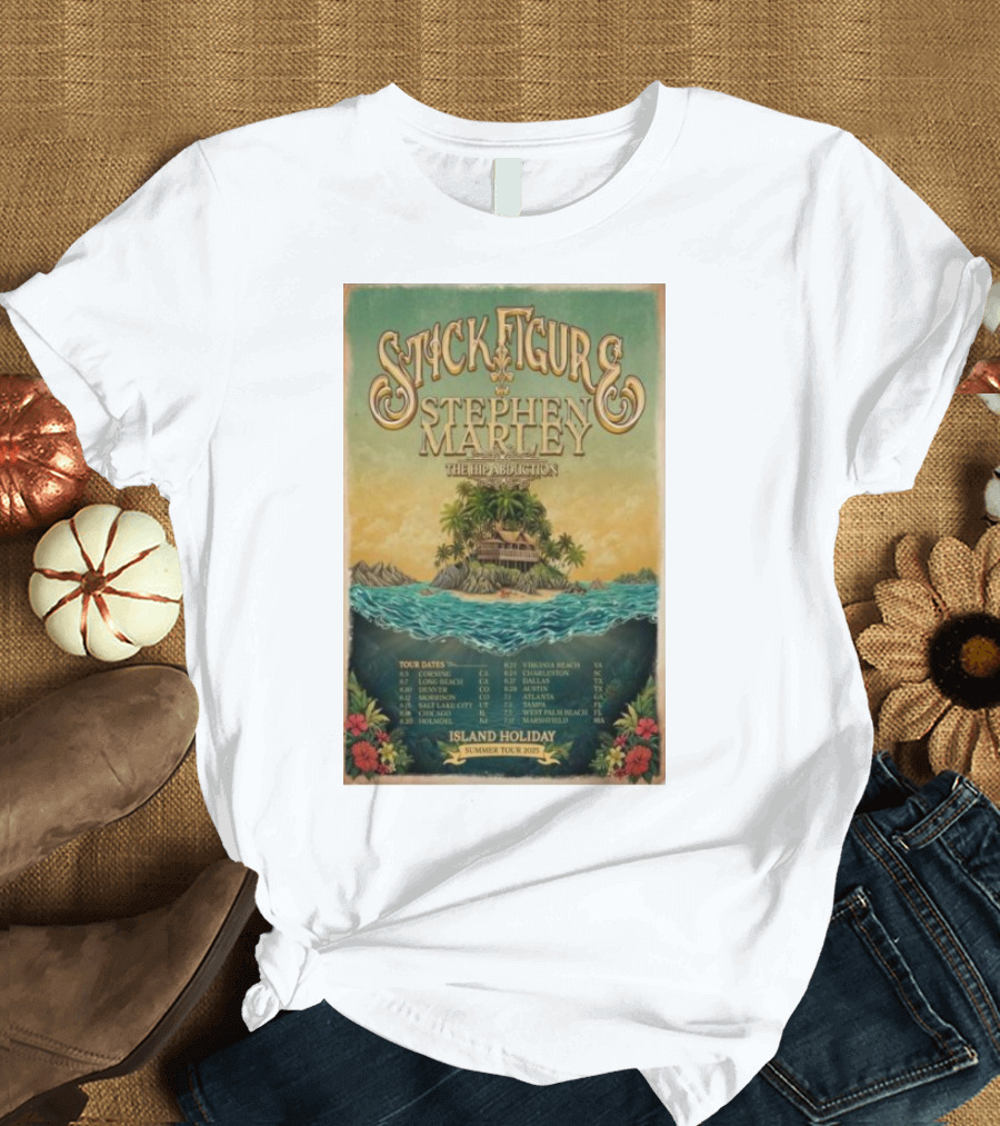 Stick Figure Stephen Marley The Hip Abduction Island Holiday Summer Tour 2025 Vintage T-Shirt