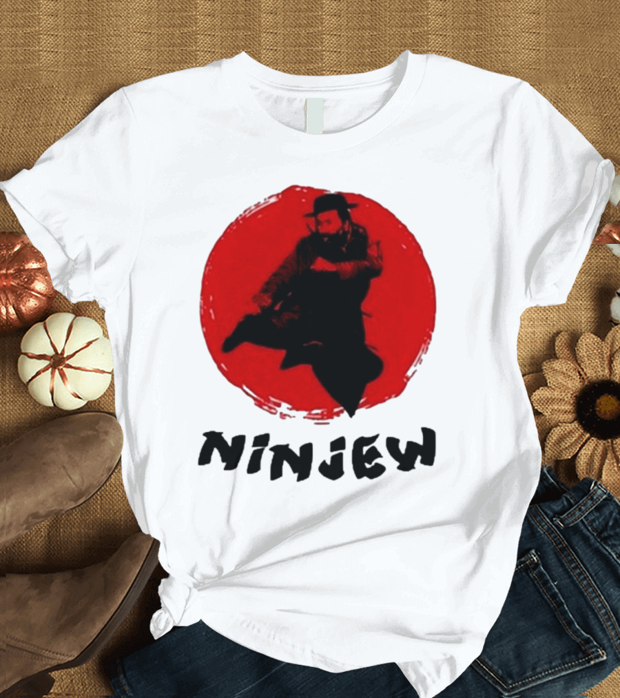 Ninjew Red Circle Kick Martial Arts Style T-Shirt