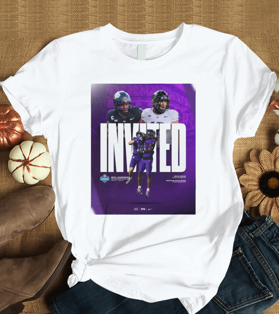 Invited NFL Combine TCU Horned Frogs Jack Bech Savion Williams Wide Receivers Indianapolis 2024 T-Shirt