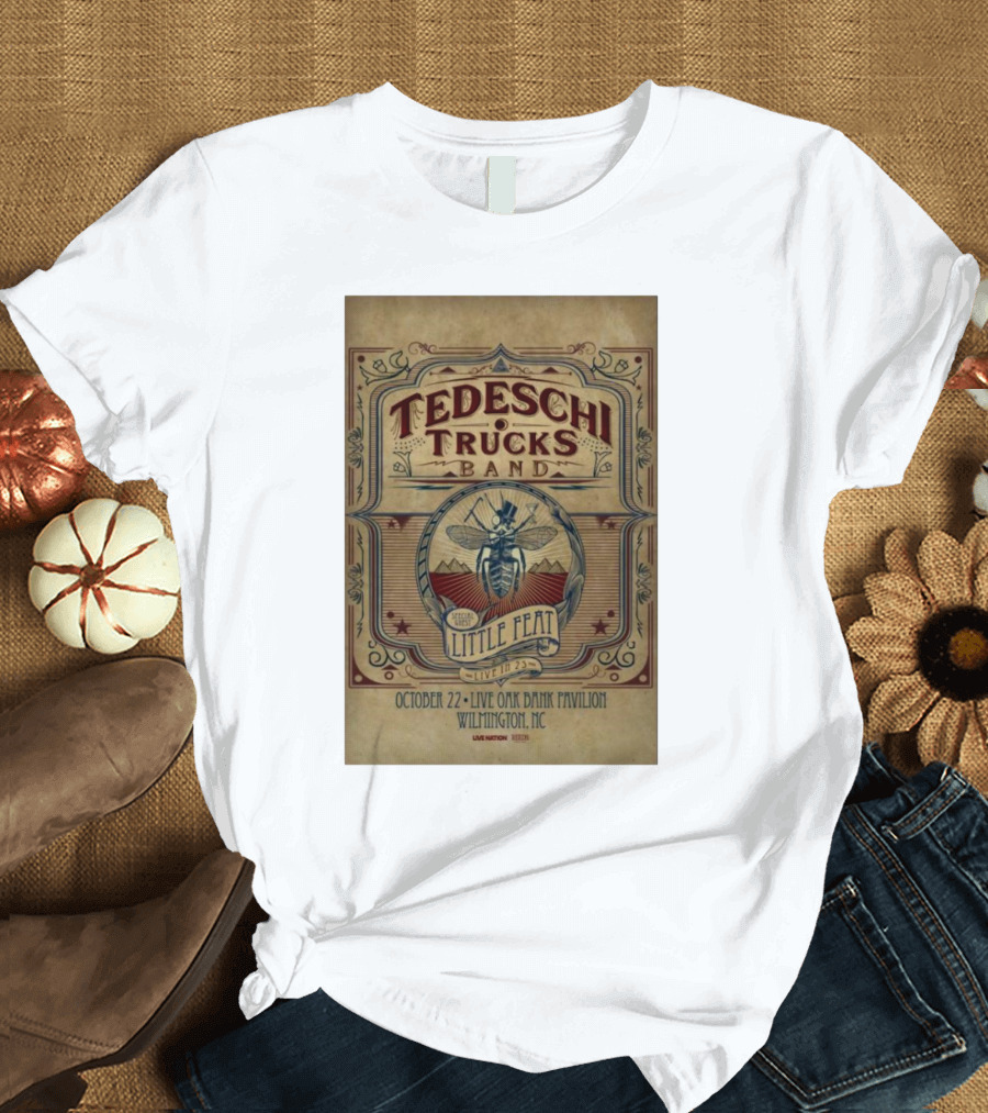 Tedeschi Trucks Band Special Guest Little Feat Live October 22 Live Oak Bank Pavilion Wilmington NC T-Shirt
