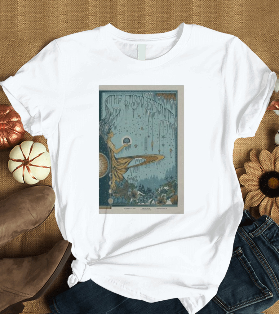 The Disco Biscuits Tour December 31 2024 Philadelphia PA Psychedelic Winter Scene T-Shirt