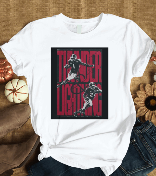 T-Shirt: The Story of Thunder and Lightning Georgia Bulldogs Greatest RB Duos in College Football History T-Shirt The Story of Thunder and Lightning Georgia Bulldogs Greatest RB Duos in College Football History T-Shirt