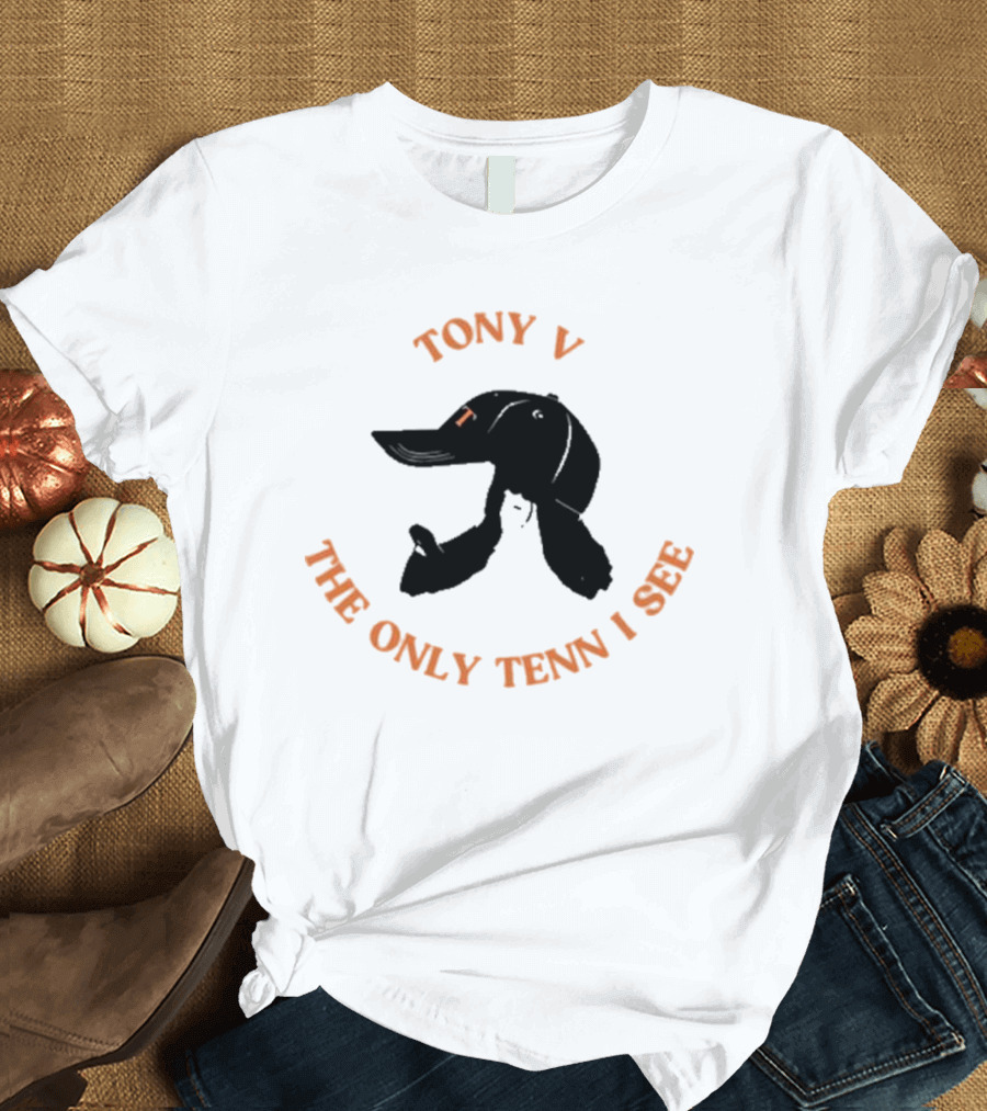 TONY V THE ONLY TENN I SEE Orange Text T-Shirt