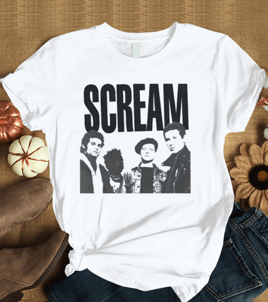 SCREAM Logo With Cartoon Band Graphic T-Shirt