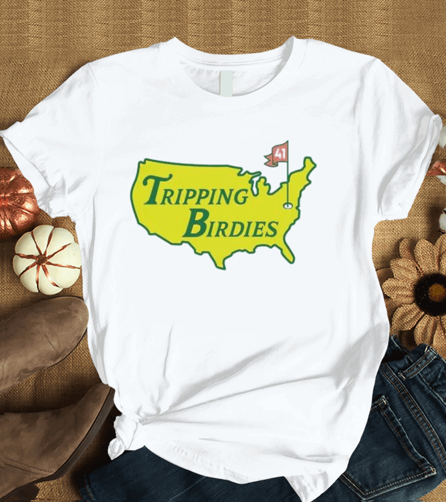 Tripping Birdies USA Map Masters Golf Flag 41 T-Shirt