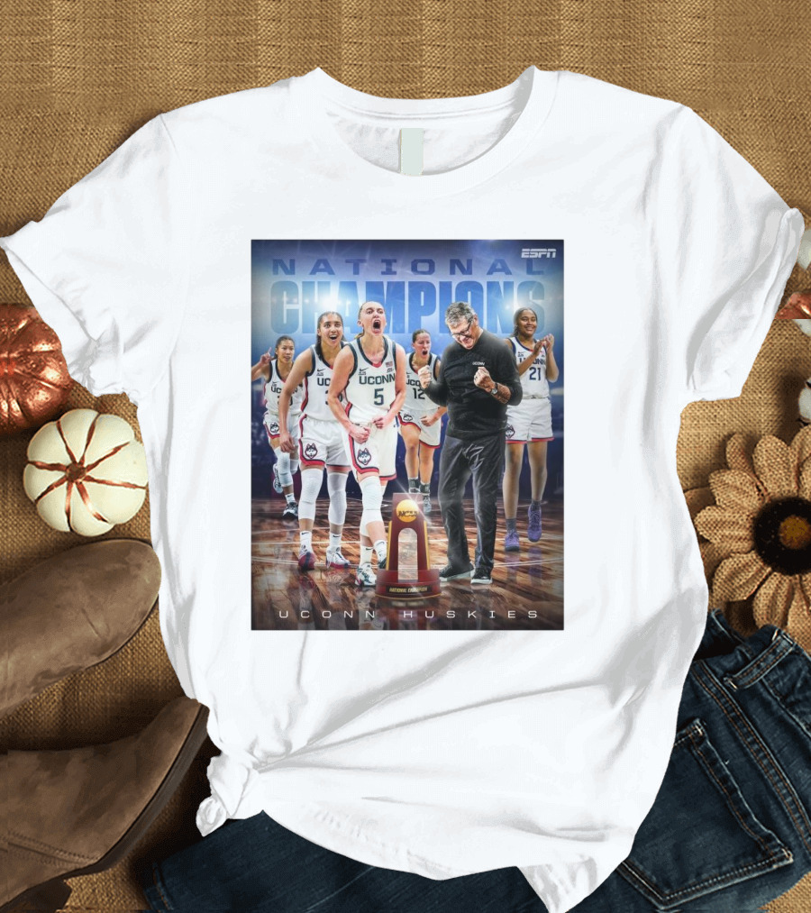 UConn Huskies NCAA National Champions Victory Celebration T-Shirt
