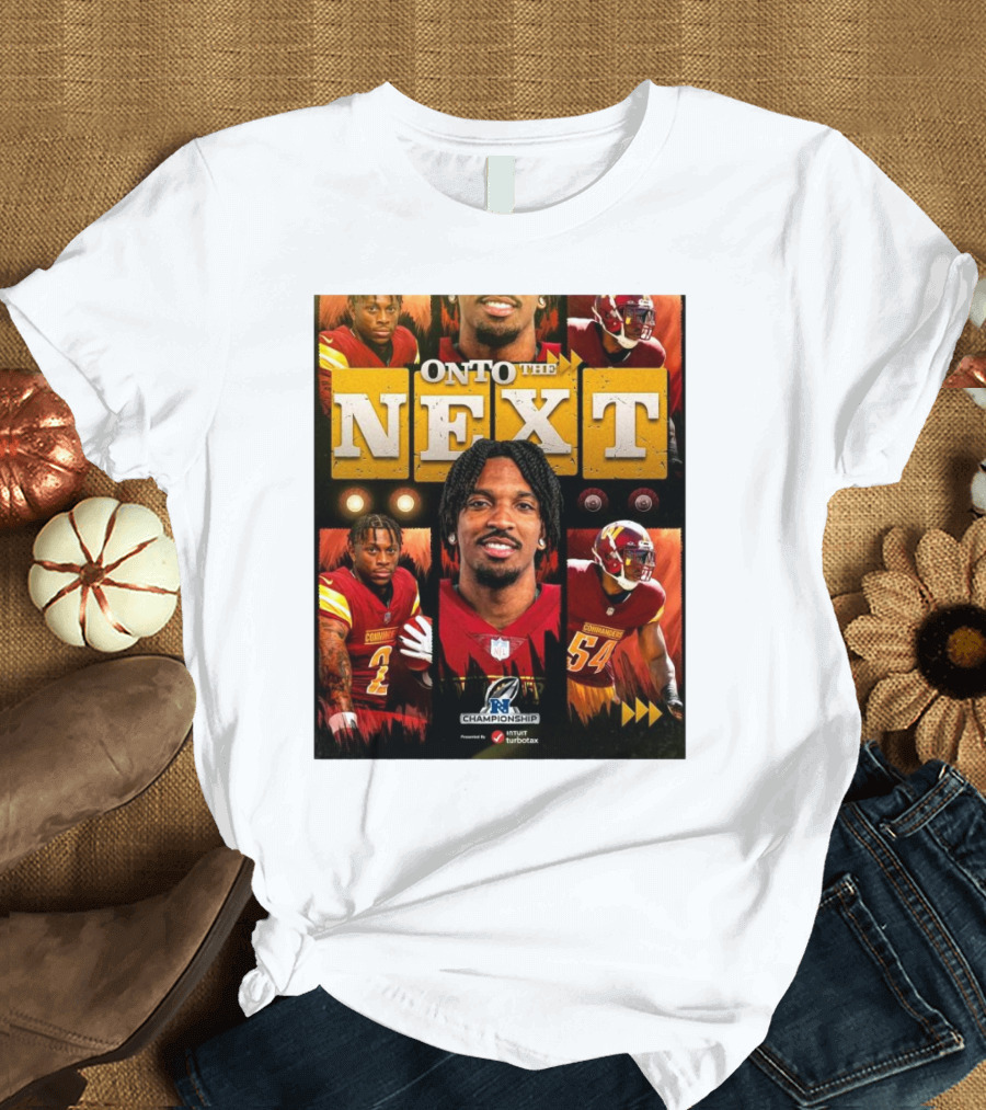 Washington Commanders Onto The Next NFC Championship Featuring Players and Team Logo T-Shirt
