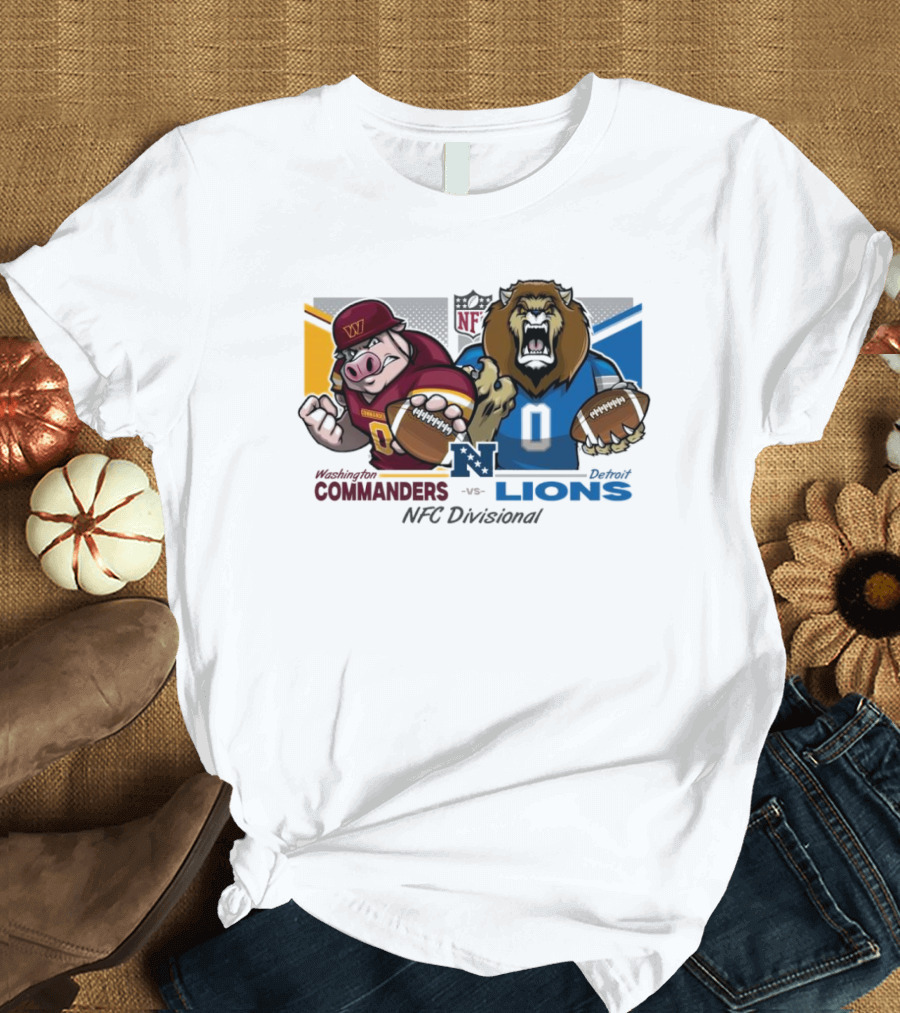Washington Commanders Vs Detroit Lions NFL NFC Eric Poole Matchup Mascots T-Shirt