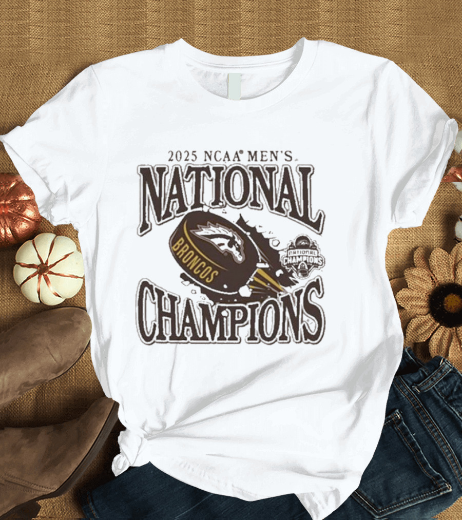 2025 NCAA Men's National Champions Broncos Hockey Summit Sportswear T-Shirt