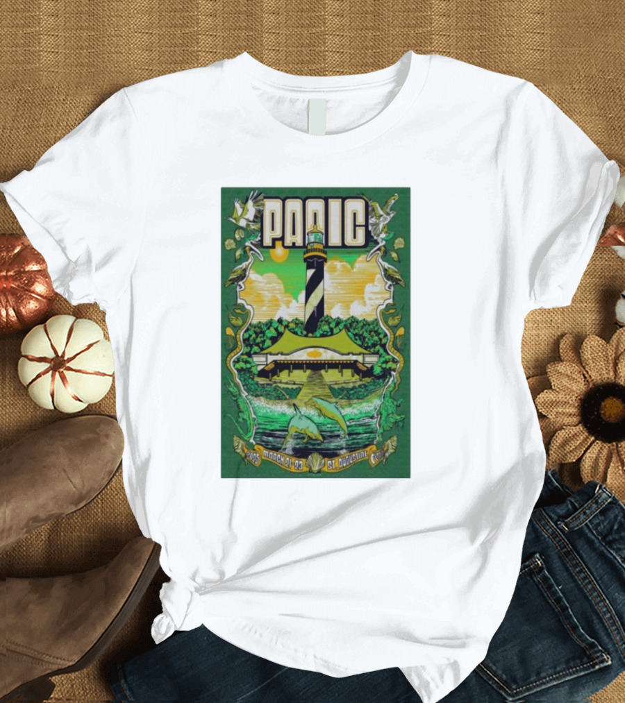 Widespread Panic March 21-23 2025 St. Augustine Lighthouse Dolphins Show T-Shirt
