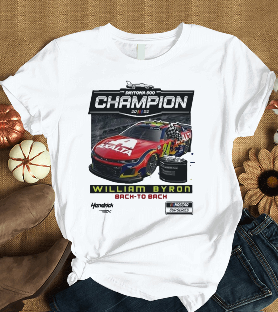 Daytona 500 Champion 2025 William Byron Back to Back NASCAR Cup Series T-Shirt