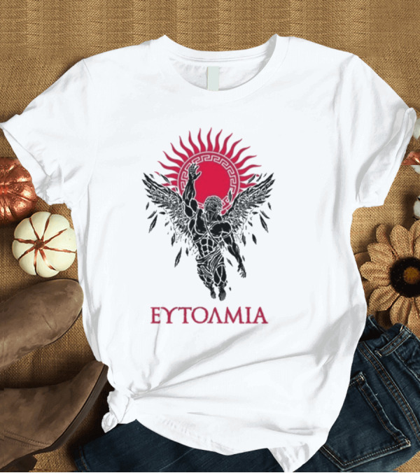 T-Shirt: Ευτολμια Fearless Winged Figure with Radiant Sun Symbol T-Shirt Ευτολμια Fearless Winged Figure with Radiant Sun Symbol T-Shirt
