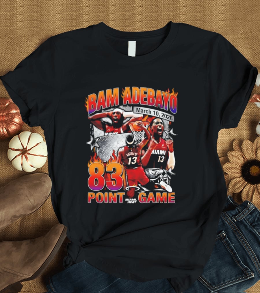 Bam Adebayo 83 Point Game Miami Heat Vice City 90s Basketball T-Shirt