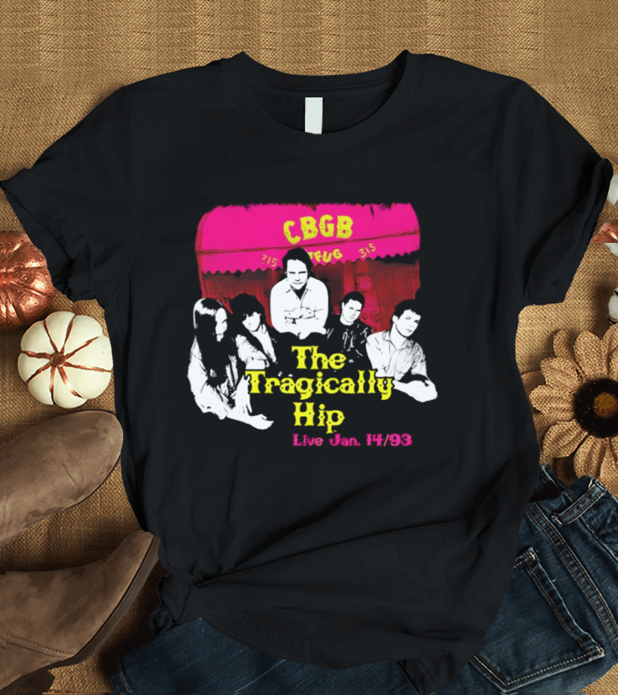 CBGB The Tragically Hip Live Jan 14 93 Vintage Style Music Venue Homage T-Shirt