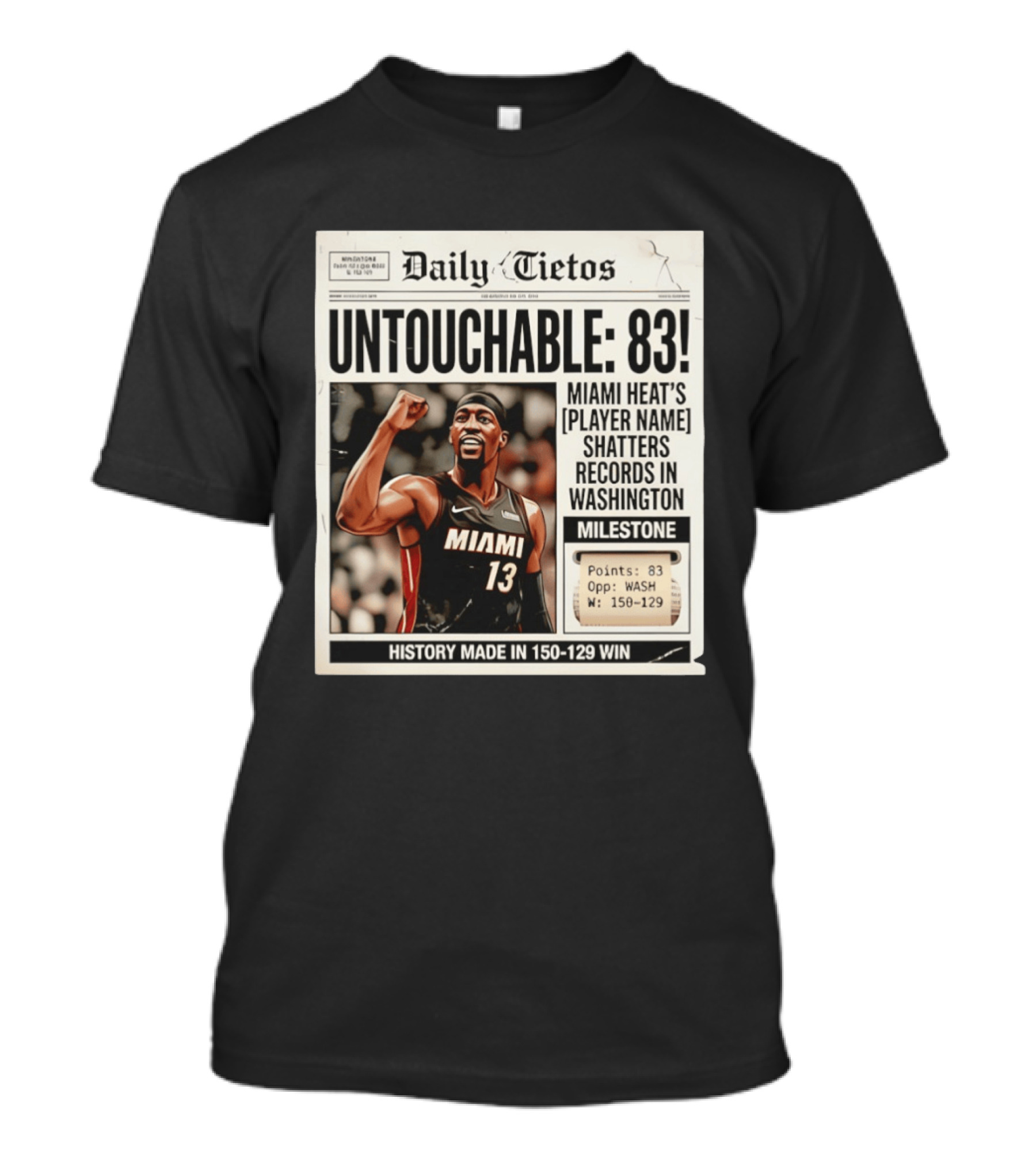UNTOTCHABLE 83 Miami Heat Shatters Records Washington Milestone 150 129 Win T-Shirt