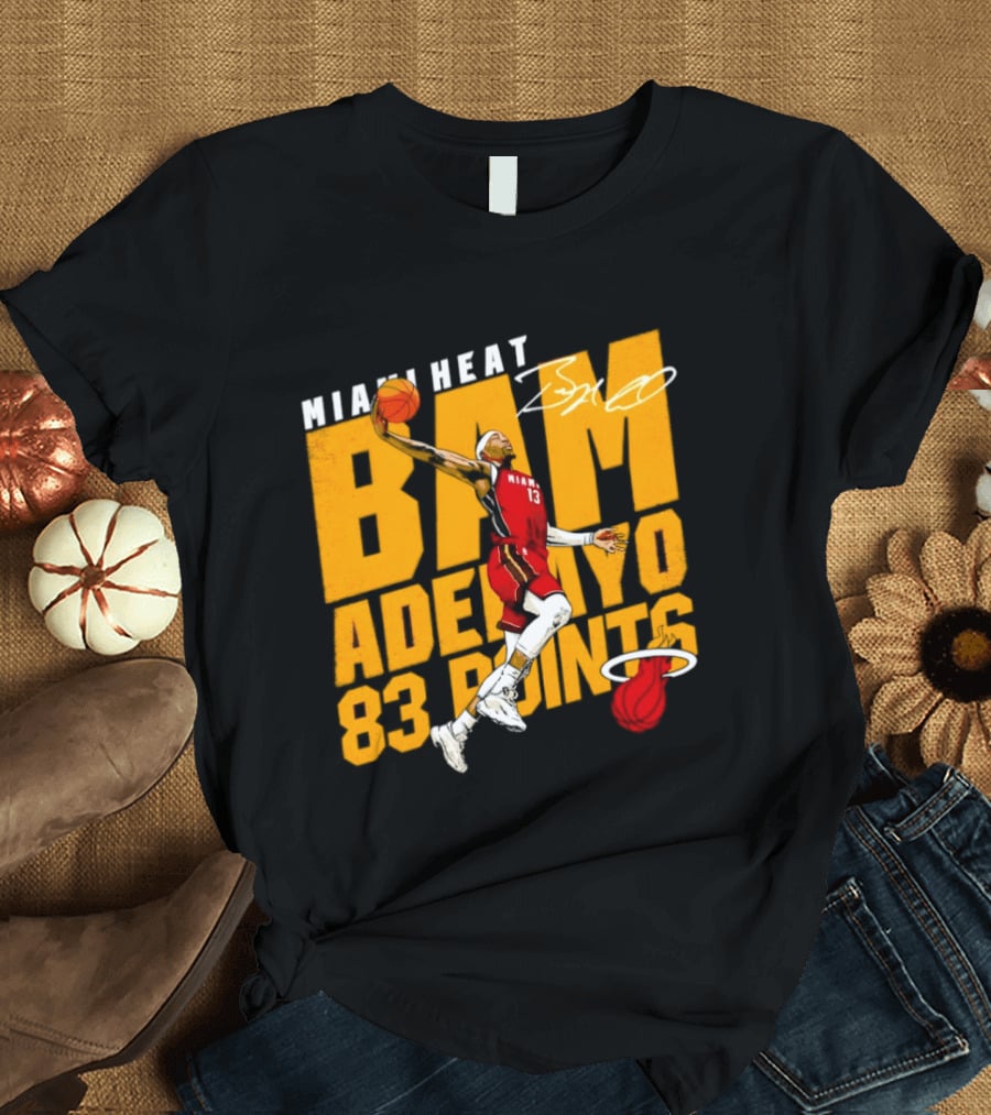 Miami Heat Bam Adebayo 83 Points Basketball Dunk T-Shirt