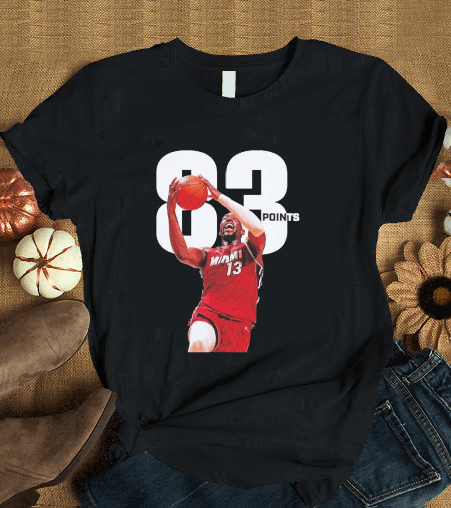 Bam Adebayo Miami 13 Scores 83 Points Passing Kobe Bryant's Single Game Record T-Shirt