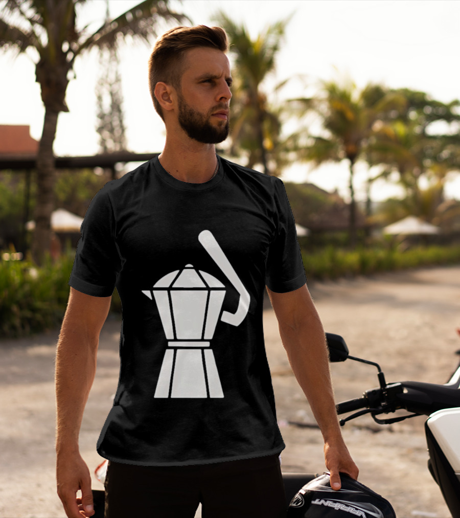 Espresso Baseball Coffee Filter Moka Pot Shape T-Shirt