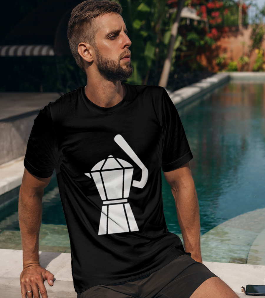 Espresso Baseball Coffee Filter Moka Pot Shape T-Shirt
