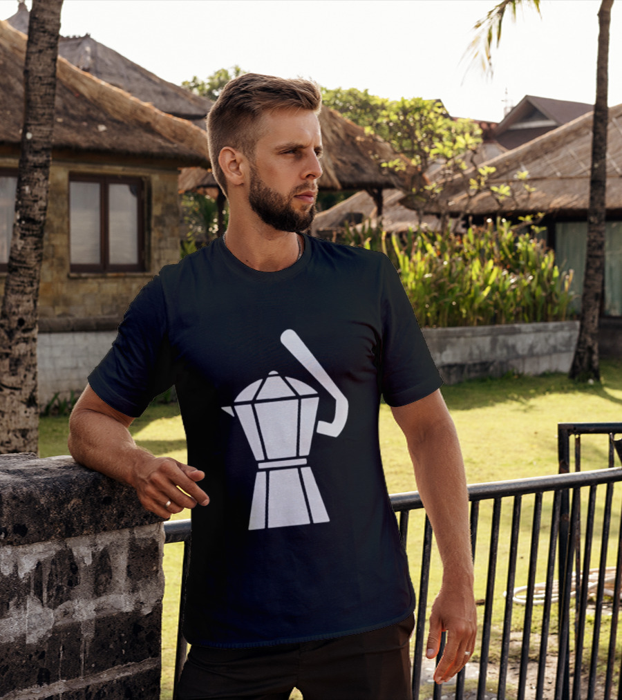 Espresso Baseball Coffee Filter Moka Pot Shape T-Shirt