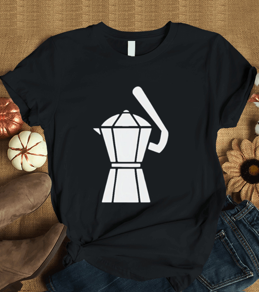 Espresso Baseball Coffee Filter Moka Pot Shape T-Shirt
