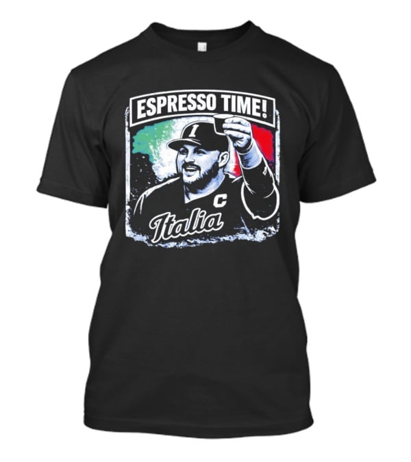 Espresso Time Italia Celebration With Baseball Player And Italian Flag T-Shirt