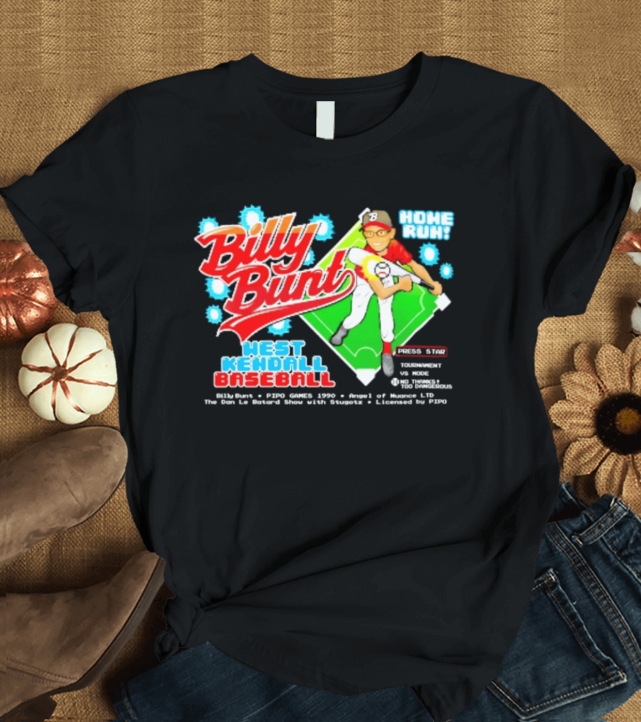 Billy Bunt West Kendall Baseball Home Run Power Star Player Action By Moorer T-Shirt