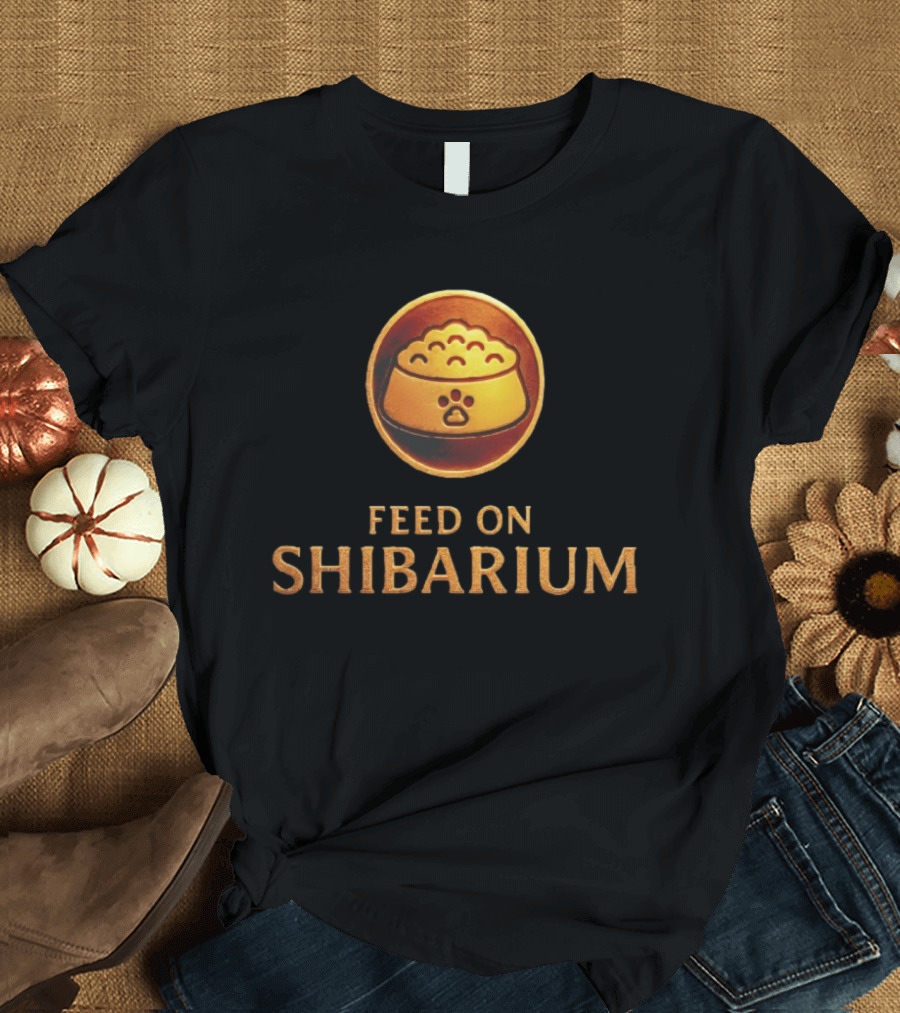 Feed On Shibarium Dog Bowl Paw Print T-Shirt