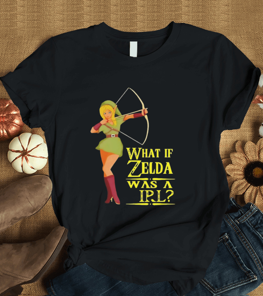 What If Zelda Was A Girl Female Elf Holding A Bow T-Shirt