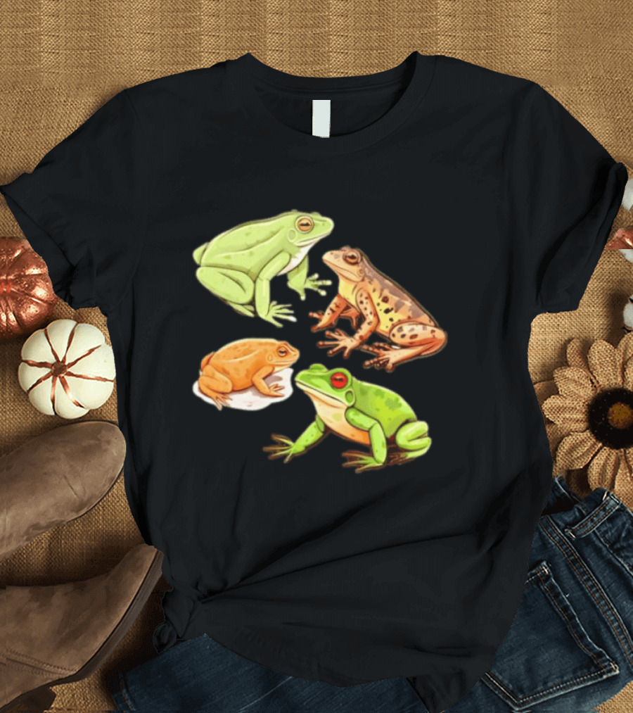 Four Spotted Frogs Vibrant Colors Variety T-Shirt