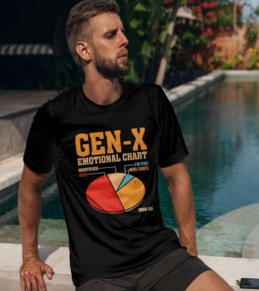 Gen X Emotional Chart Whatever Meh I'm Fine Who Cares 1960 85 T-Shirt