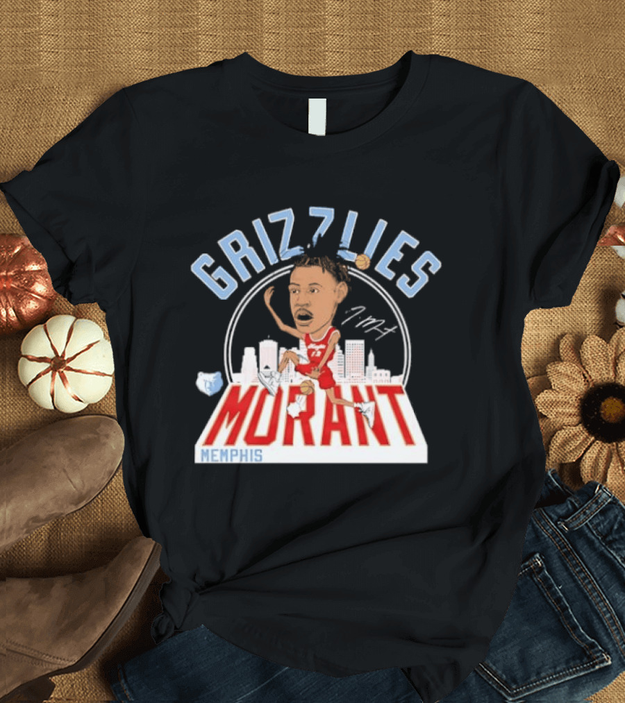 Grizzlies Morant Memphis Skyline Basketball Player T-Shirt