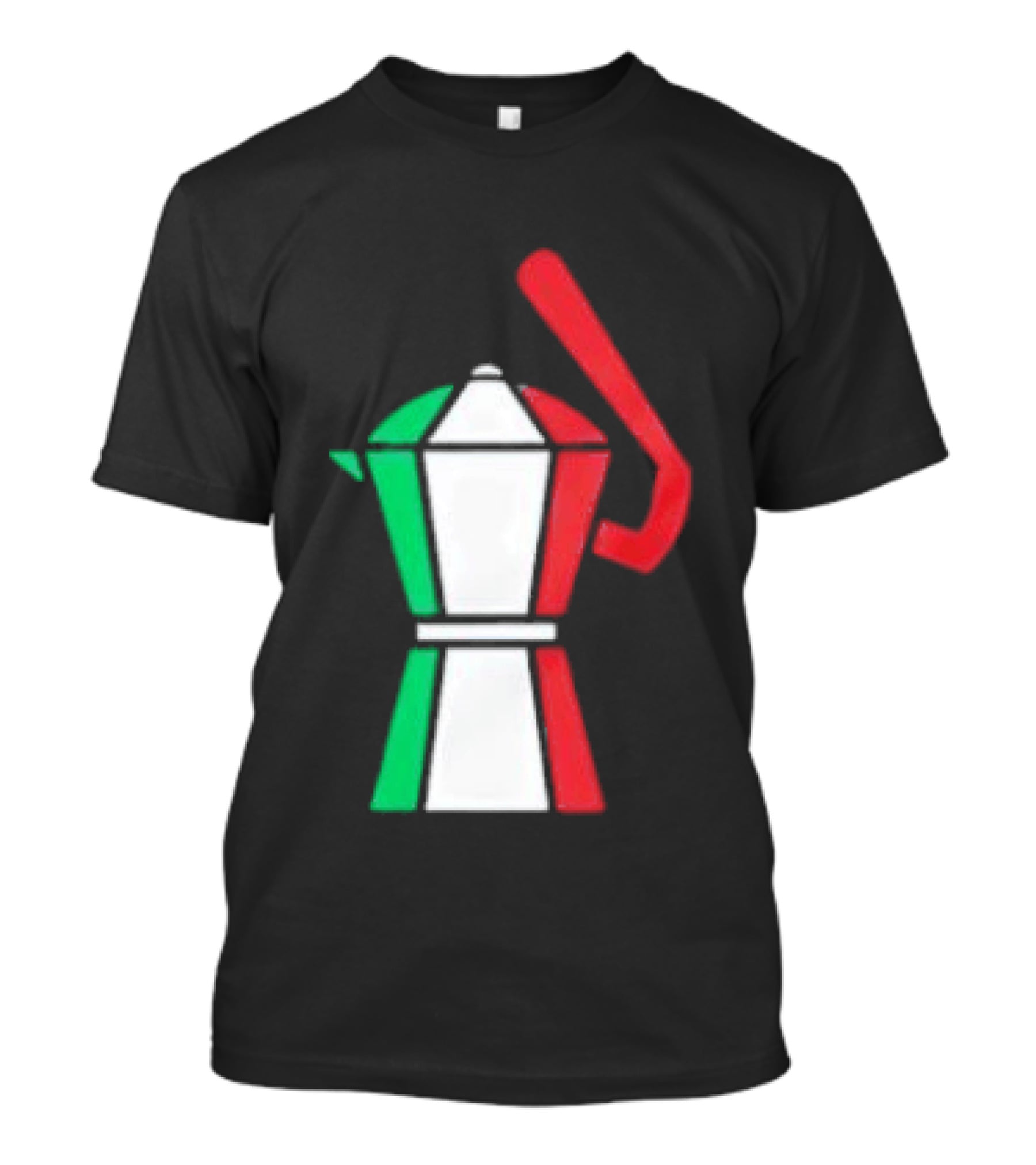 Italian Flag Moka Coffee Pot Icon Italy T-Shirt