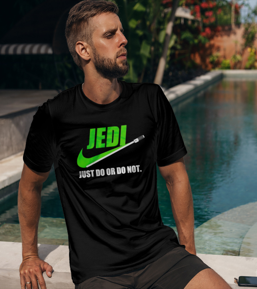 Jedi Just Do Or Do Not Lightsaber Swoosh T-Shirt
