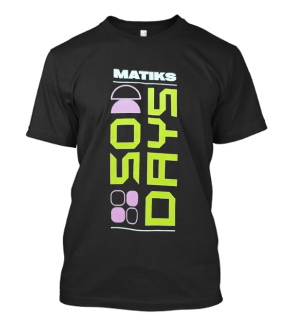 Matiks 50 Days Geometric Neon Shapes And Numbers T-Shirt