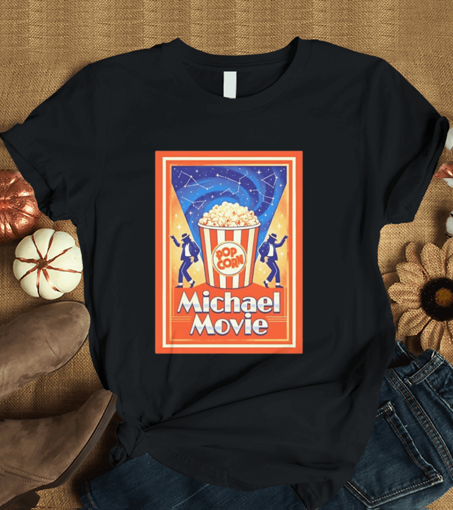 Michael Movie 2026 Popcorn Constellations Retro Dance Stars T-Shirt