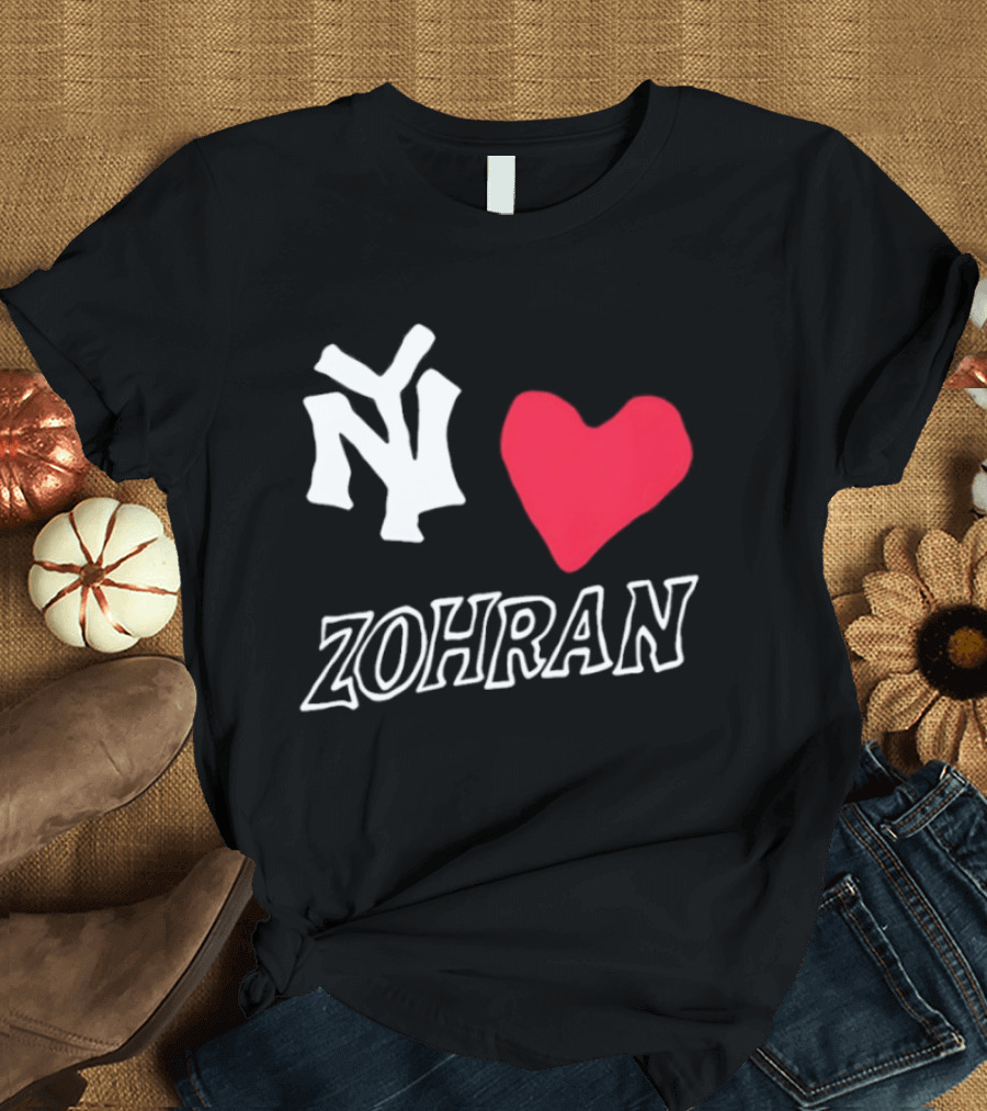 NY Yankees Heart Zohran T-Shirt