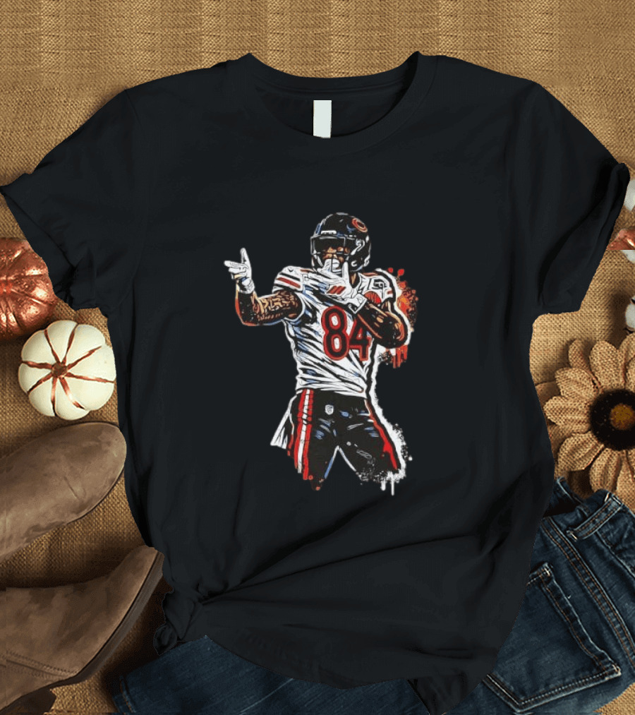 Number 84 Chicago Bears Football Player Action Pose T-Shirt