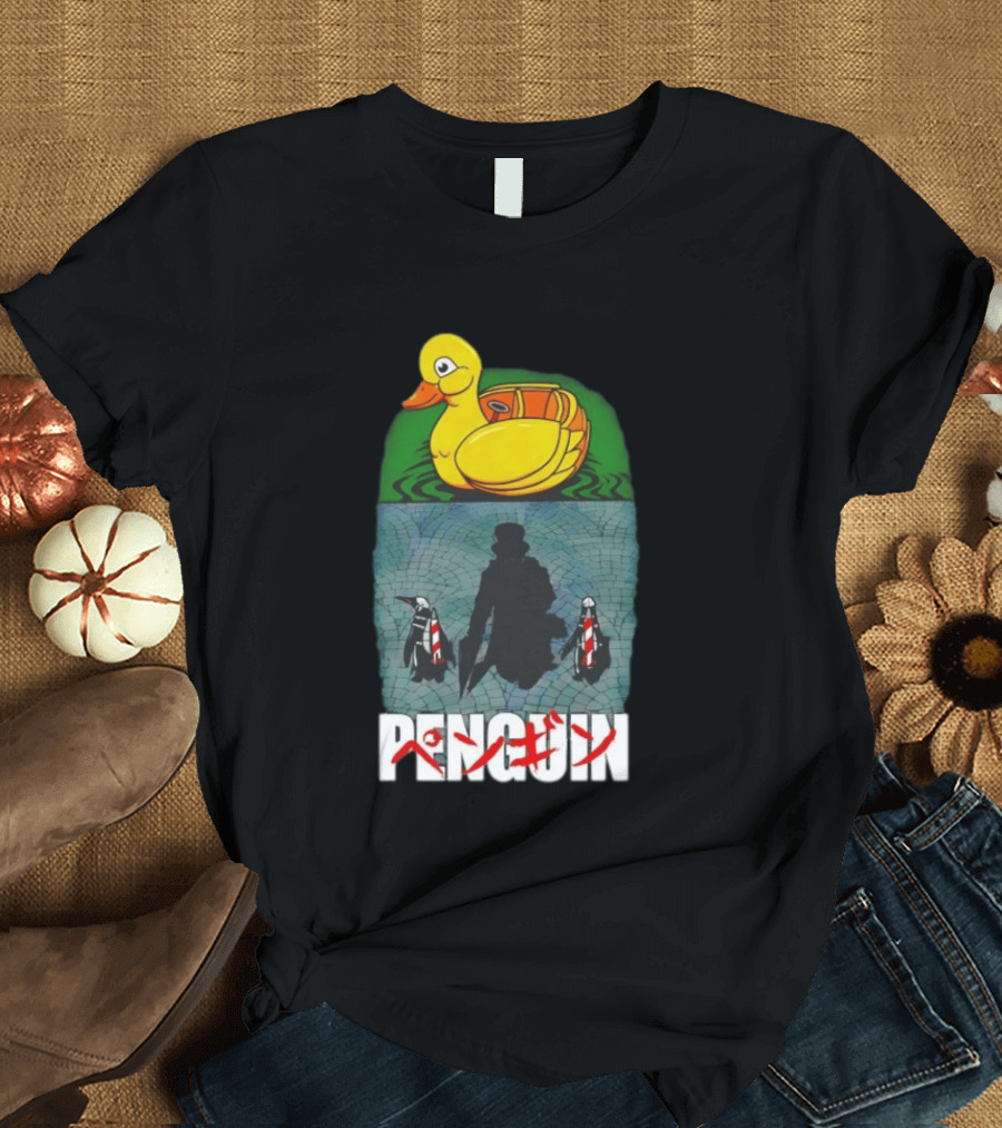 Penguin Oswald Cobblepot Walking Toward Duck Akira T-Shirt